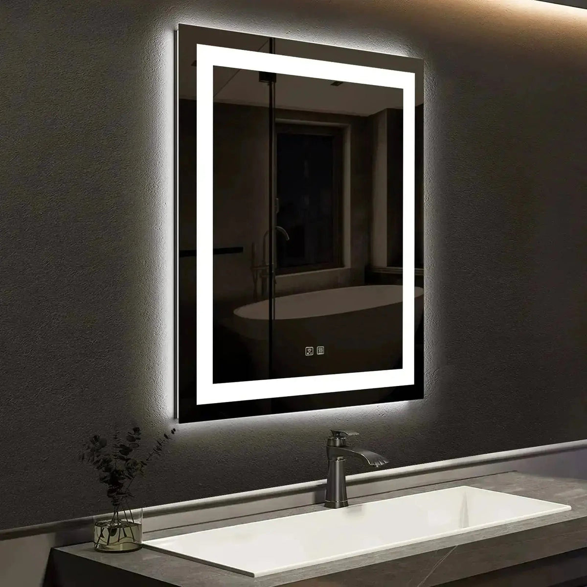 36 x 24 Inch Center Glow LED Bathroom Vanity Mirror with Anti-Fog – view 3