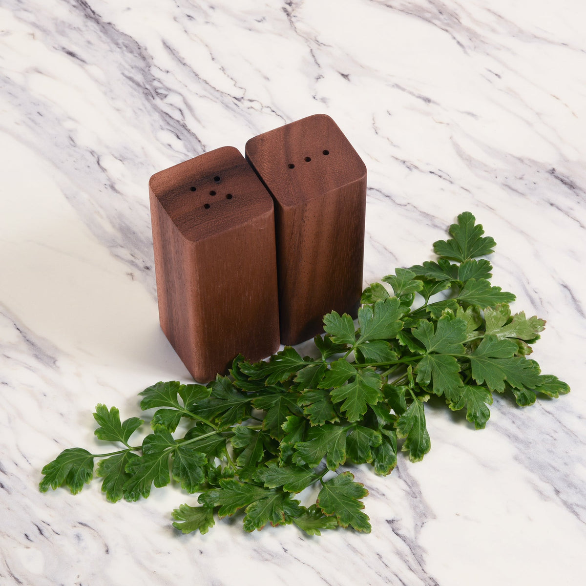 Acacia Wood Salt and Pepper Shakers with Matching Wood Base – view 5