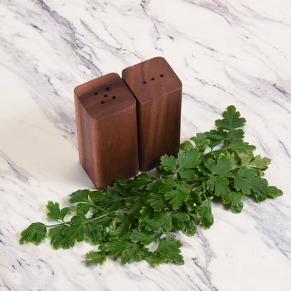 Acacia Wood Salt and Pepper Shakers with Matching Wood Base – view 5