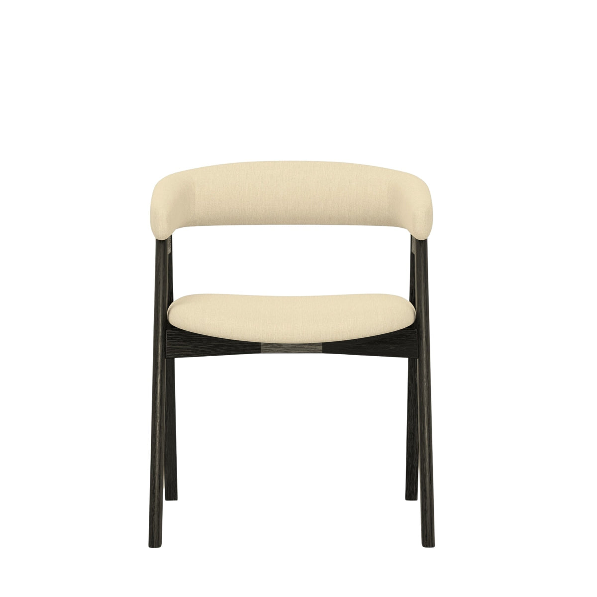 Cove Curved Back Upholstered Dining Chairs, Solid Rubberwood, Set of 2 – view 10