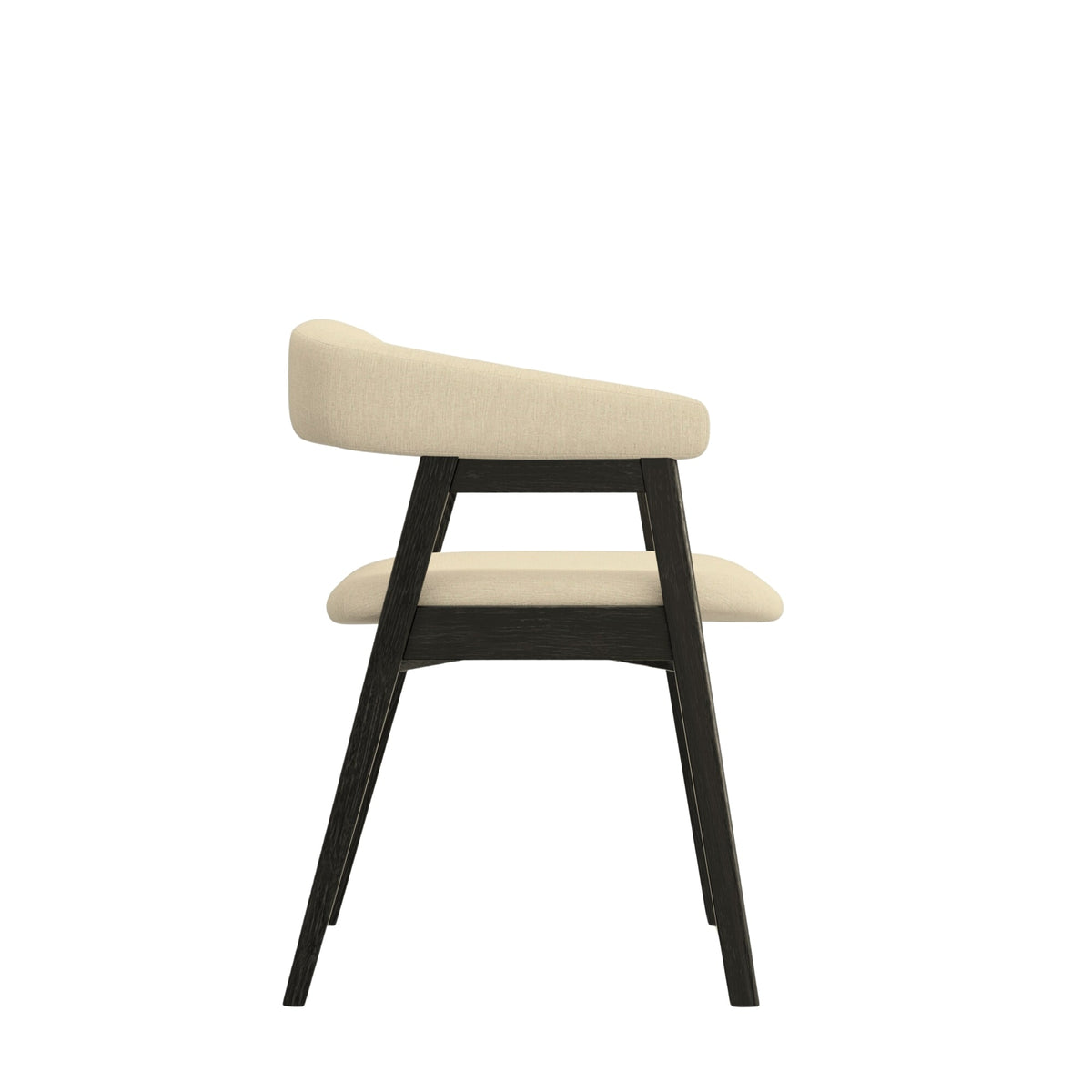 Cove Curved Back Upholstered Dining Chairs, Solid Rubberwood, Set of 2 – view 11