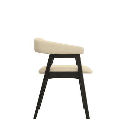 Cove Curved Back Upholstered Dining Chairs, Solid Rubberwood, Set of 2 – view 11