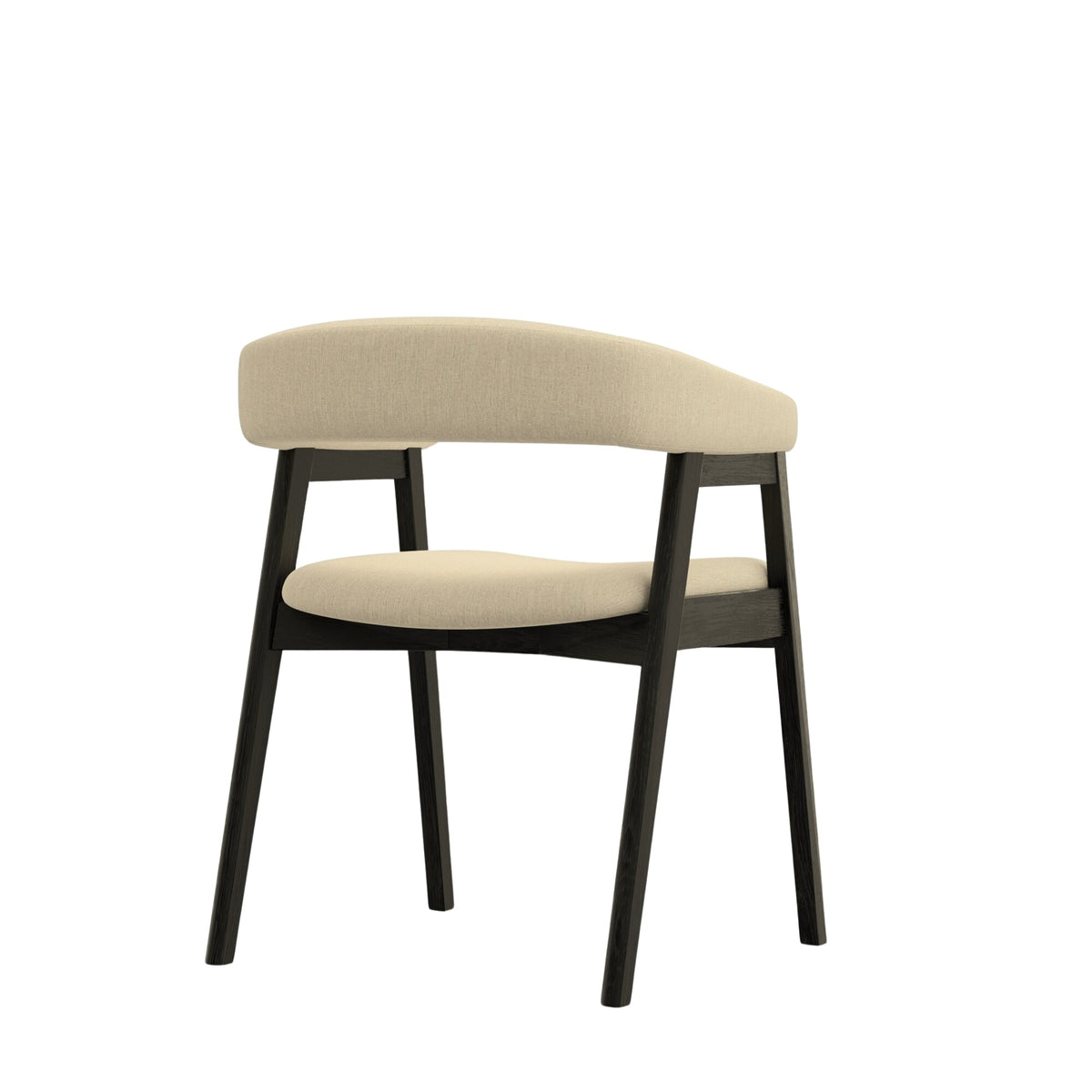 Cove Curved Back Upholstered Dining Chairs, Solid Rubberwood, Set of 2 – view 12