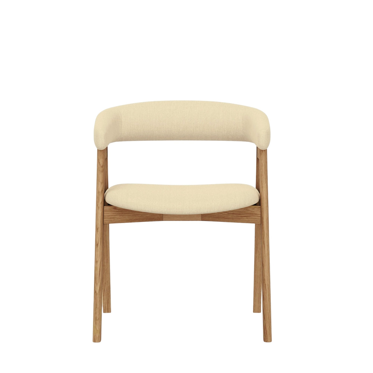 Cove Curved Back Upholstered Dining Chairs, Solid Rubberwood, Set of 2 – view 3