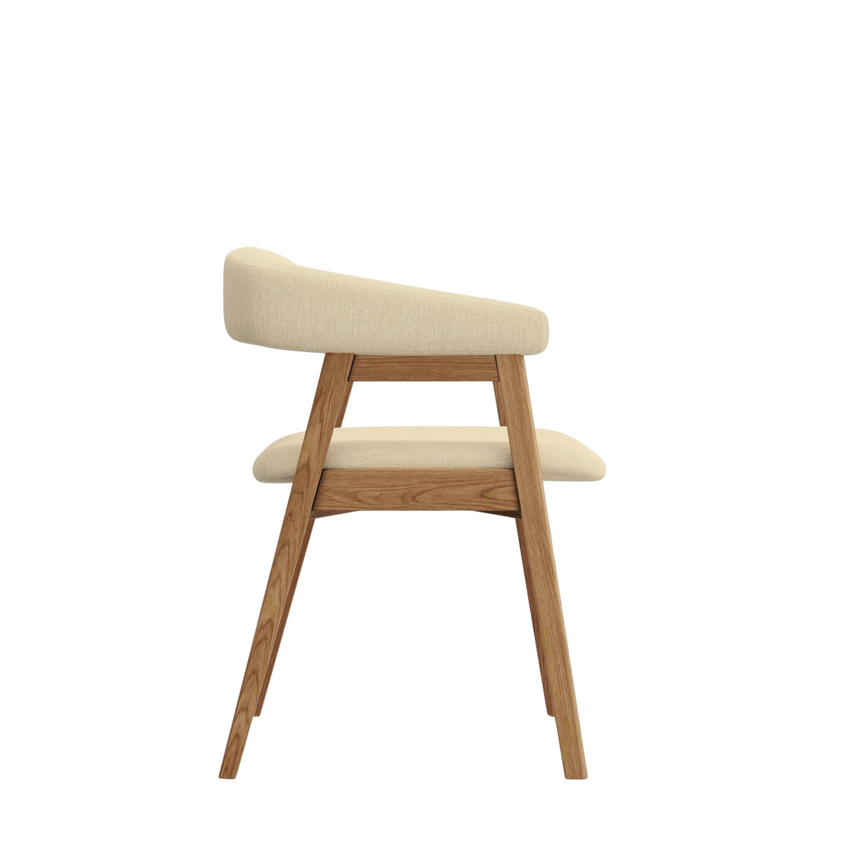 Cove Curved Back Upholstered Dining Chairs, Solid Rubberwood, Set of 2 – view 4