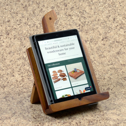 Acacia Wood Cookbook and Tablet Holder with Handle – view 4