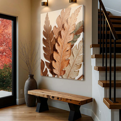 Abstract Autumn Leaves Canvas Wall Art, Premium Gallery Wrapped – view 4