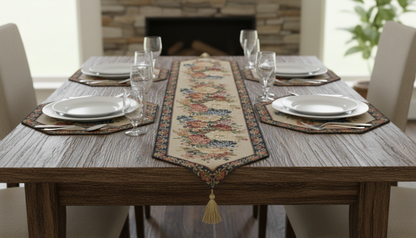 Morning Awakening Colorful Country Floral Woven Table Runner – view 7