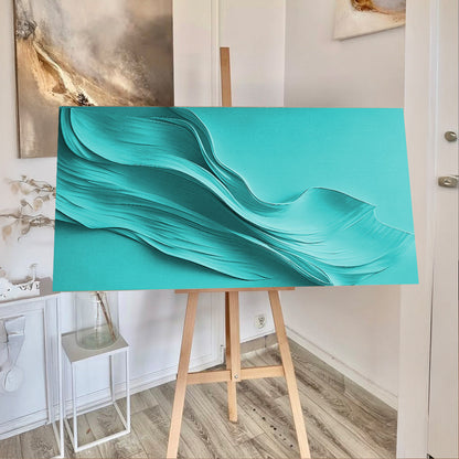 Turquoise Minimalist Canvas Wall Art – Panoramic Gallery Wrapped – view 3