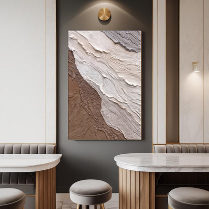 Abstract Earthy Waves Canvas Wall Art, Premium Gallery Wrapped – view 3