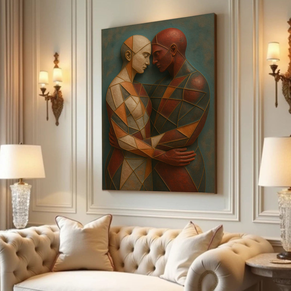 Embrace of Geometry Abstract Canvas Wall Art III, Gallery Wrapped – view 2