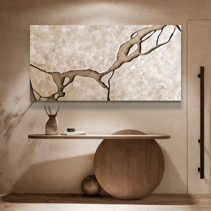 Muddy Abstract Earth Tone Canvas Wall Art, Wide Gallery Wrapped – view 3
