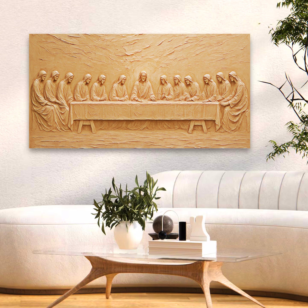 The Last Supper Minimalist Faith Canvas Wall Art – Panoramic Print – view 3
