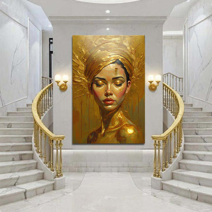 Woman's Golden Serenity Canvas Wall Art – Gallery Wrapped Print – view 3