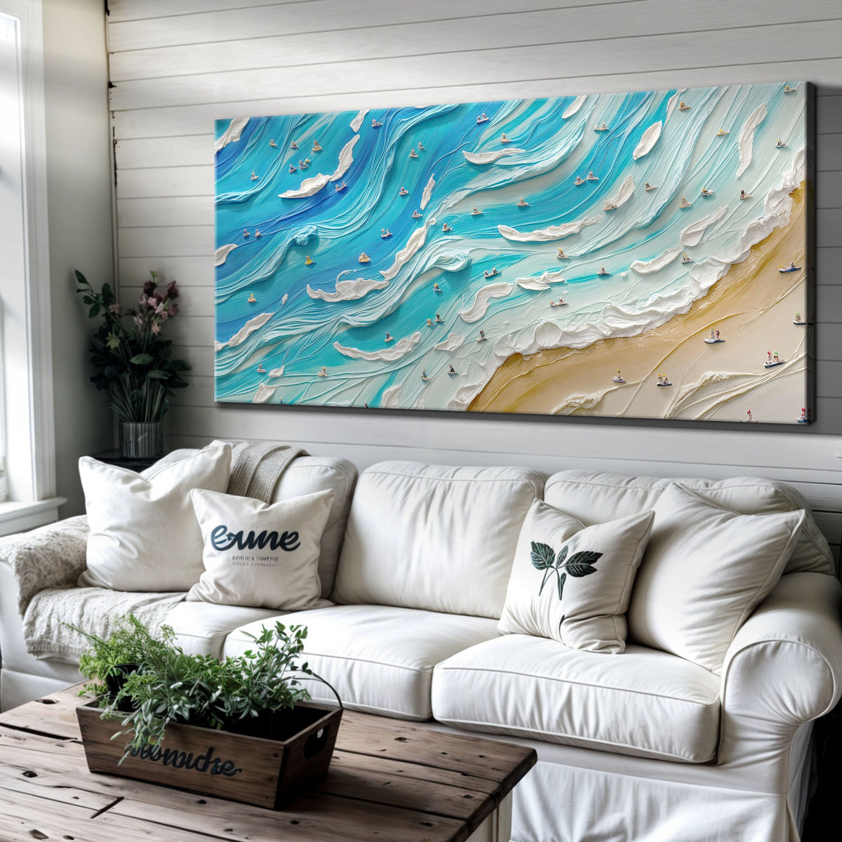 Beach Days Coastal Canvas Wall Art V, Wide Gallery Wrapped Print – view 2
