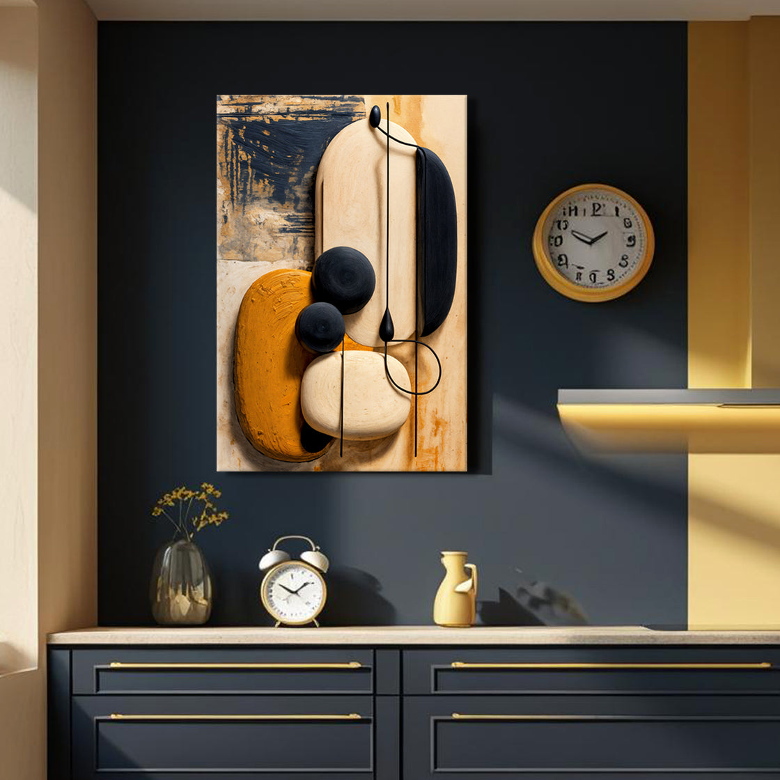 Orange Abstract Harmony Canvas Wall Art – Gallery Wrapped Print – view 3