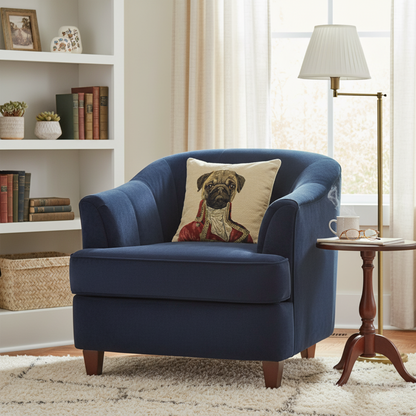 Napoleon Bonaparte Pug Vintage Tapestry Throw Pillow Cover, 18 x 18 – view 10