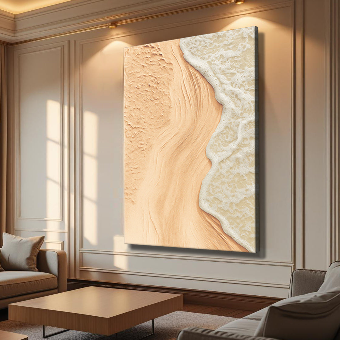 Beige Beach Coastal Canvas Wall Art, Premium Gallery Wrapped – view 3