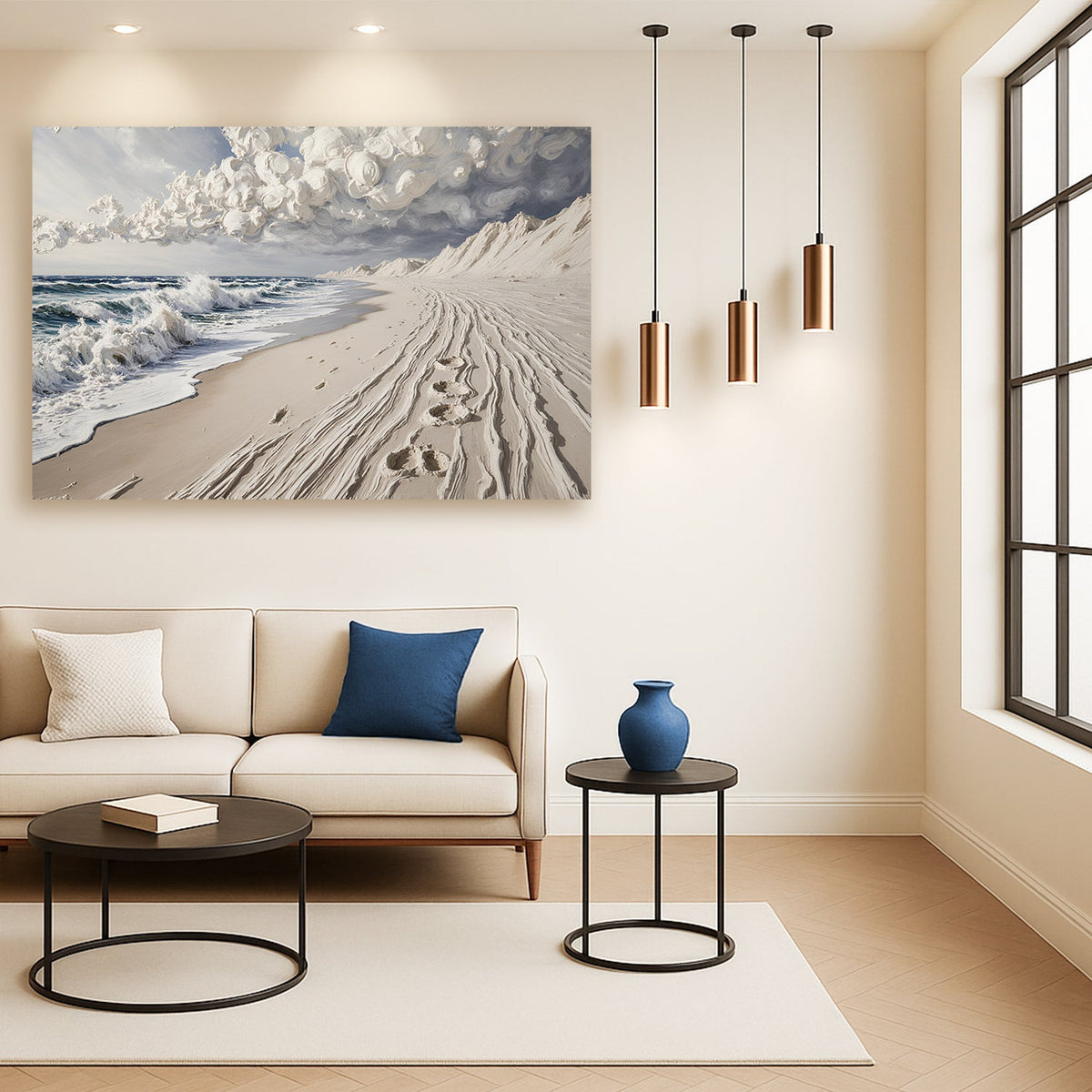 Footprints in the Sand Canvas Wall Art, Gallery Wrapped – view 4
