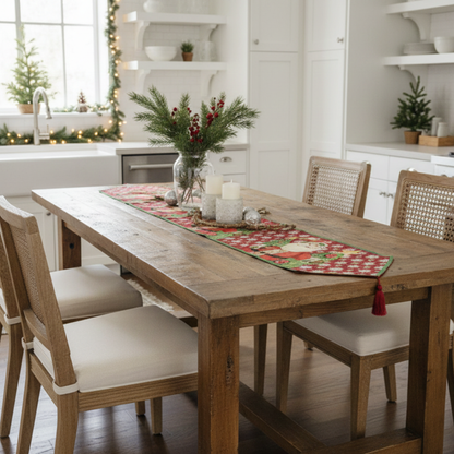 Santa Claus Is Coming to Town Cotton Blend Holiday Table Runner – view 3