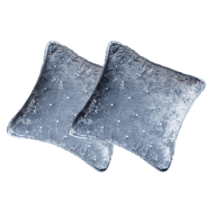 Velvet Dreams Light Powder Blue Diamond Tufted Euro Sham and Covers – view 6