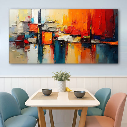 Colorful Abstract Canvas Wall Art II, Wide Gallery Wrapped – view 3