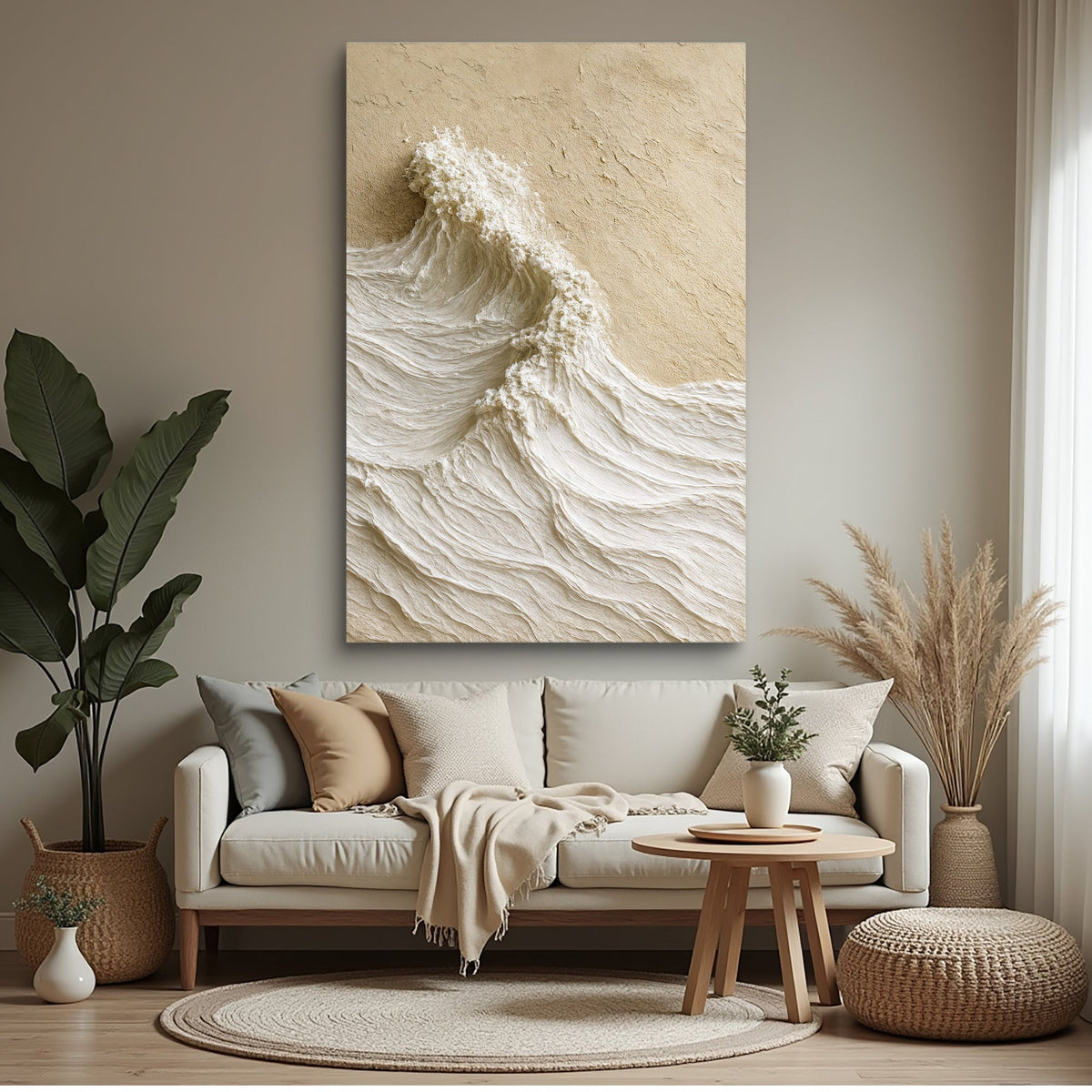 Modern Neutral Mountain Landscape Canvas Wall Art, Gallery Wrapped – view 3