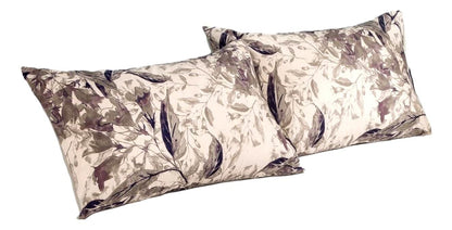 Microfiber Abstract Wispy Leaf Pillowcase, Taupe Grey, Set of Two