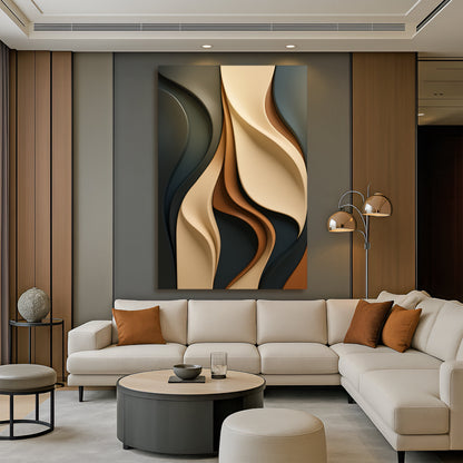 Modern Abstract Minimalist Canvas Wall Art, Vertical Gallery Wrapped – view 3