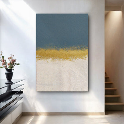 Minimalist Blue and Gold Canvas Wall Art, Gallery Wrapped – view 3