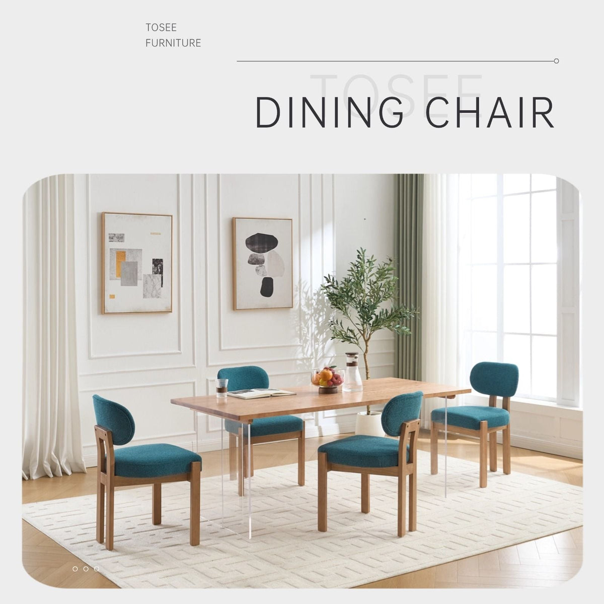 Upholstered Dining Chairs with Ergonomic Backrest, Set of 2 – view 6