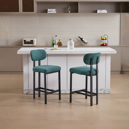 Modern Fabric Counter Height Stools with Metal Legs, Set of 2 – view 4