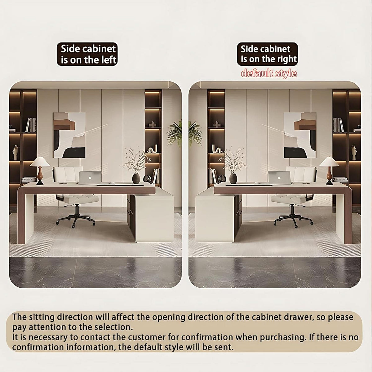 72-Inch High-Density Engineered Wood L-Shaped Executive Desk – view 7