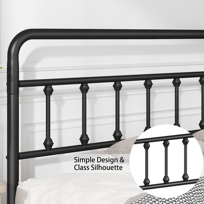 Black Metal Full Size Bed Frame with Headboard and Under-Bed Storage – view 5