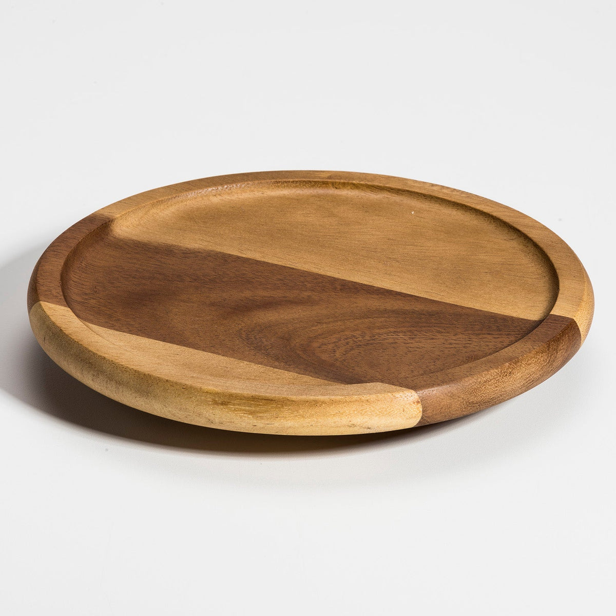 Round Acacia Wood Lazy Susan with 360-Degree Rotation – view 2