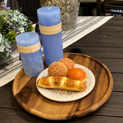 Round Acacia Wood Lazy Susan with 360-Degree Rotation – view 5