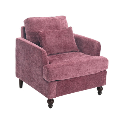 Mid Century Modern Tufted Armchair with Solid Wood Frame – view 2