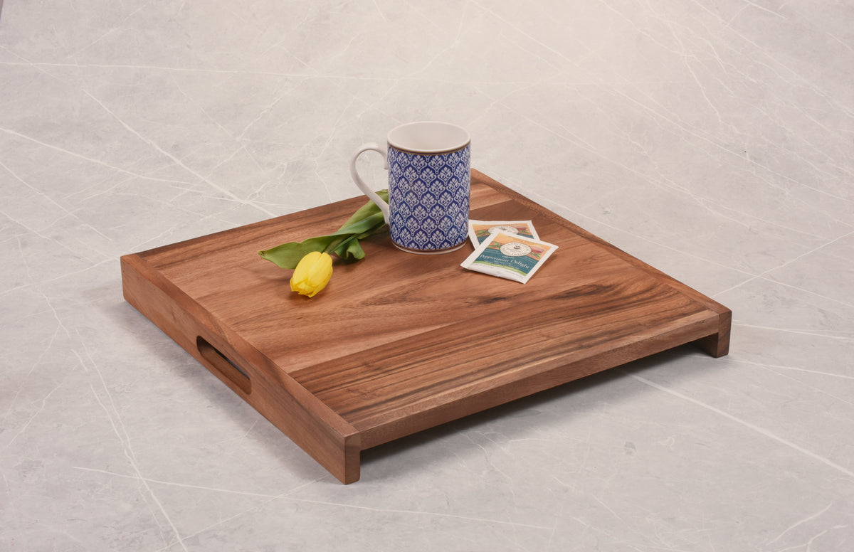 Solid Acacia Wood Square Serving Tray