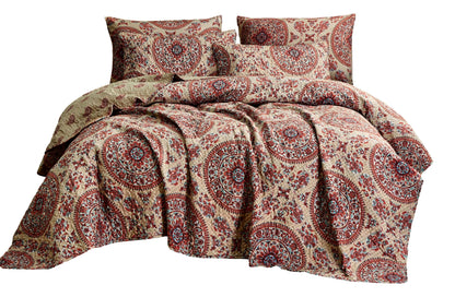 Bohemian Desert Medallion Boteh Paisley Reversible Quilt Set – view 11