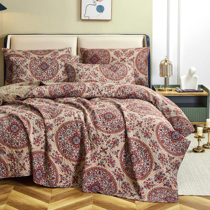 Bohemian Desert Medallion Boteh Paisley Reversible Quilt Set – view 2