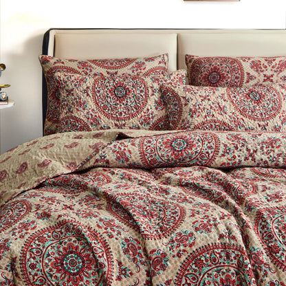 Taupe Medallion Floral Microfiber Euro Sham and Cushion Covers – view 8