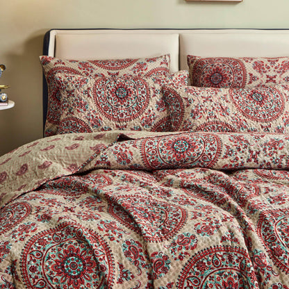 Bohemian Desert Medallion Boteh Paisley Reversible Quilt Set – view 3
