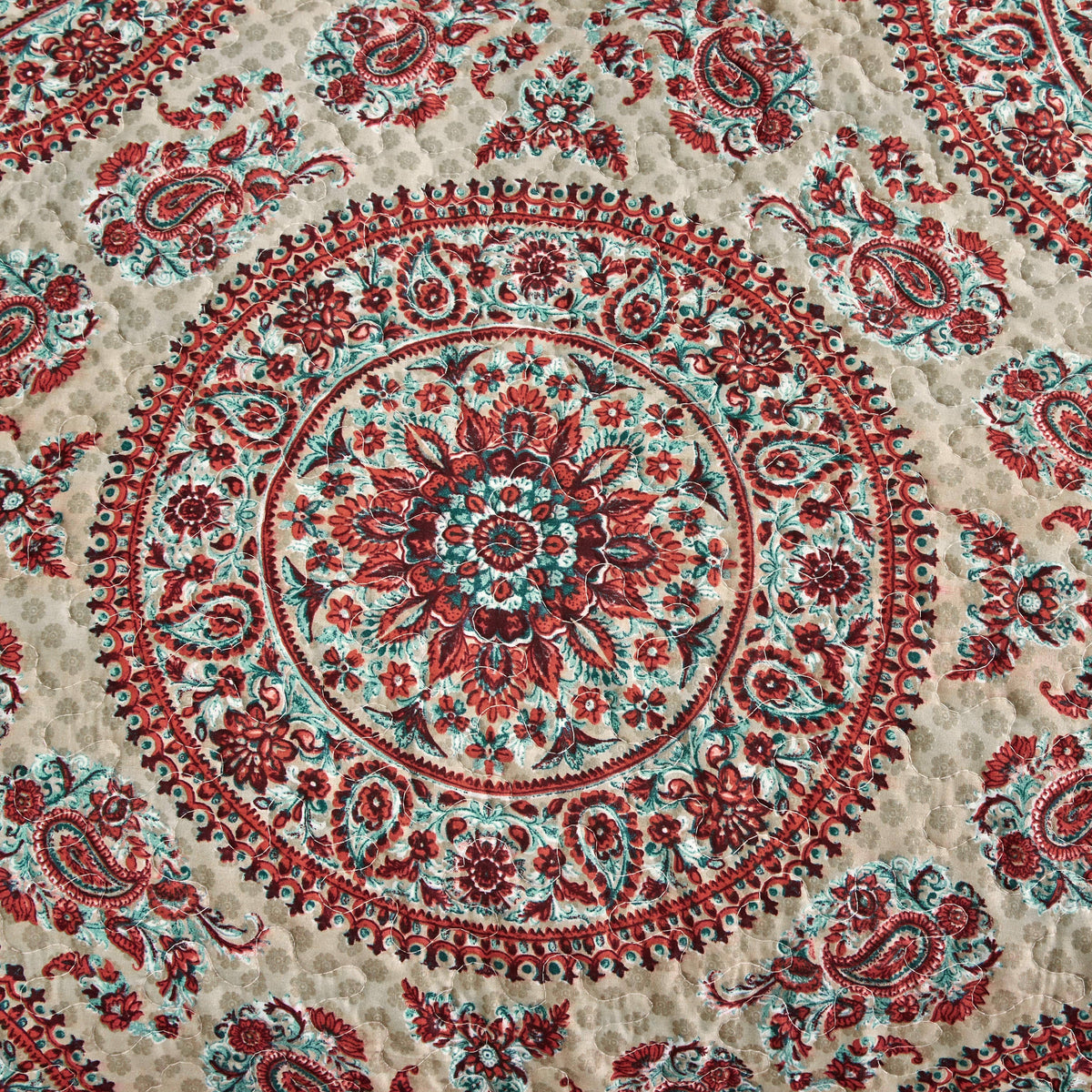 Taupe Medallion Floral Microfiber Euro Sham and Cushion Covers – view 7