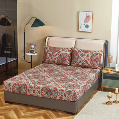 Bohemian Desert Medallion Paisley Taupe Fitted or Flat Sheet – view 12