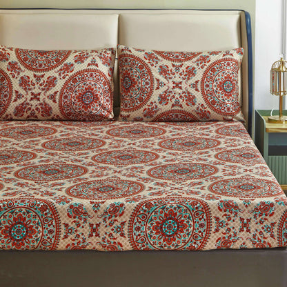 Bohemian Desert Medallion Paisley Taupe Fitted or Flat Sheet – view 13