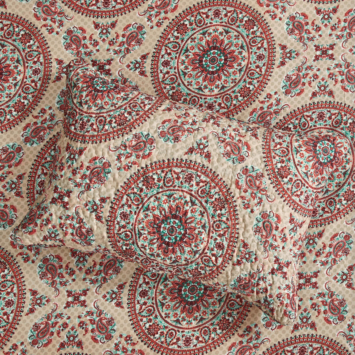 Bohemian Desert Medallion Boteh Paisley Reversible Quilt Set – view 4