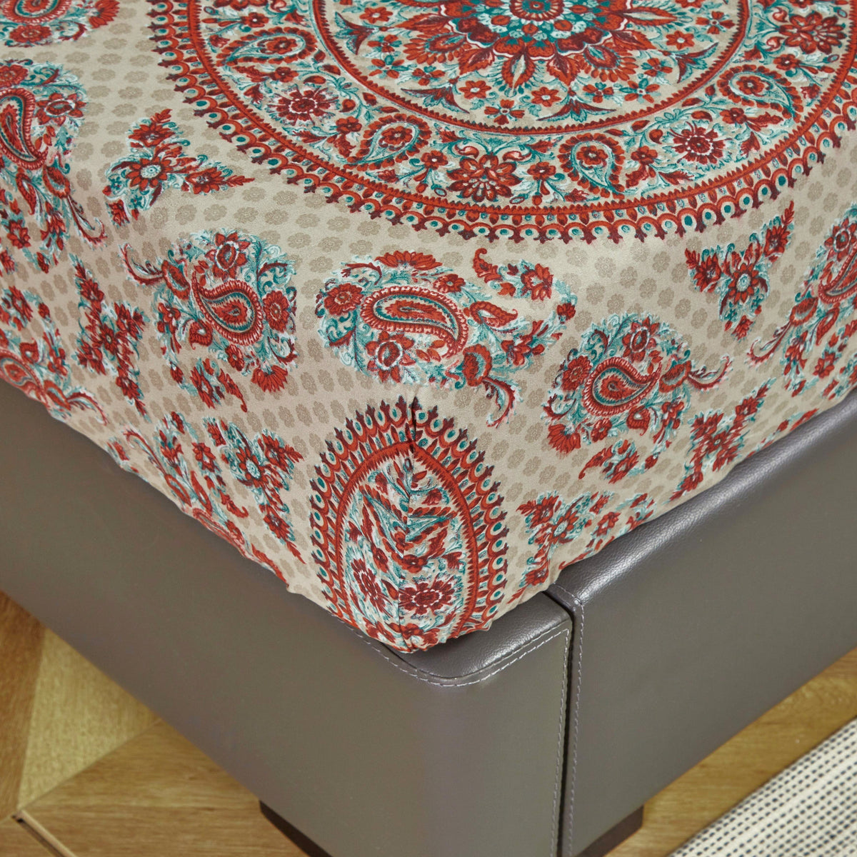 Bohemian Desert Medallion Paisley Taupe Fitted or Flat Sheet – view 15