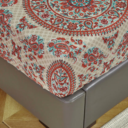 Bohemian Desert Medallion Paisley Taupe Fitted or Flat Sheet – view 15