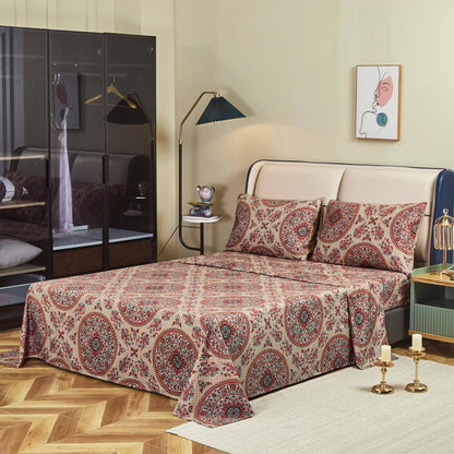 Bohemian Desert Medallion Paisley Taupe Fitted or Flat Sheet – view 4