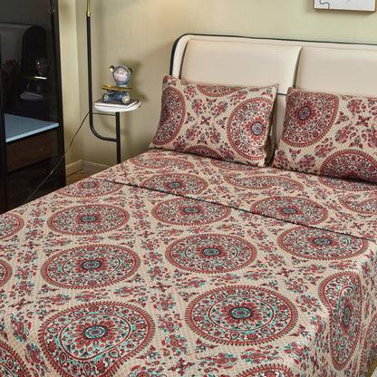 Bohemian Desert Medallion Paisley Taupe Fitted or Flat Sheet – view 6